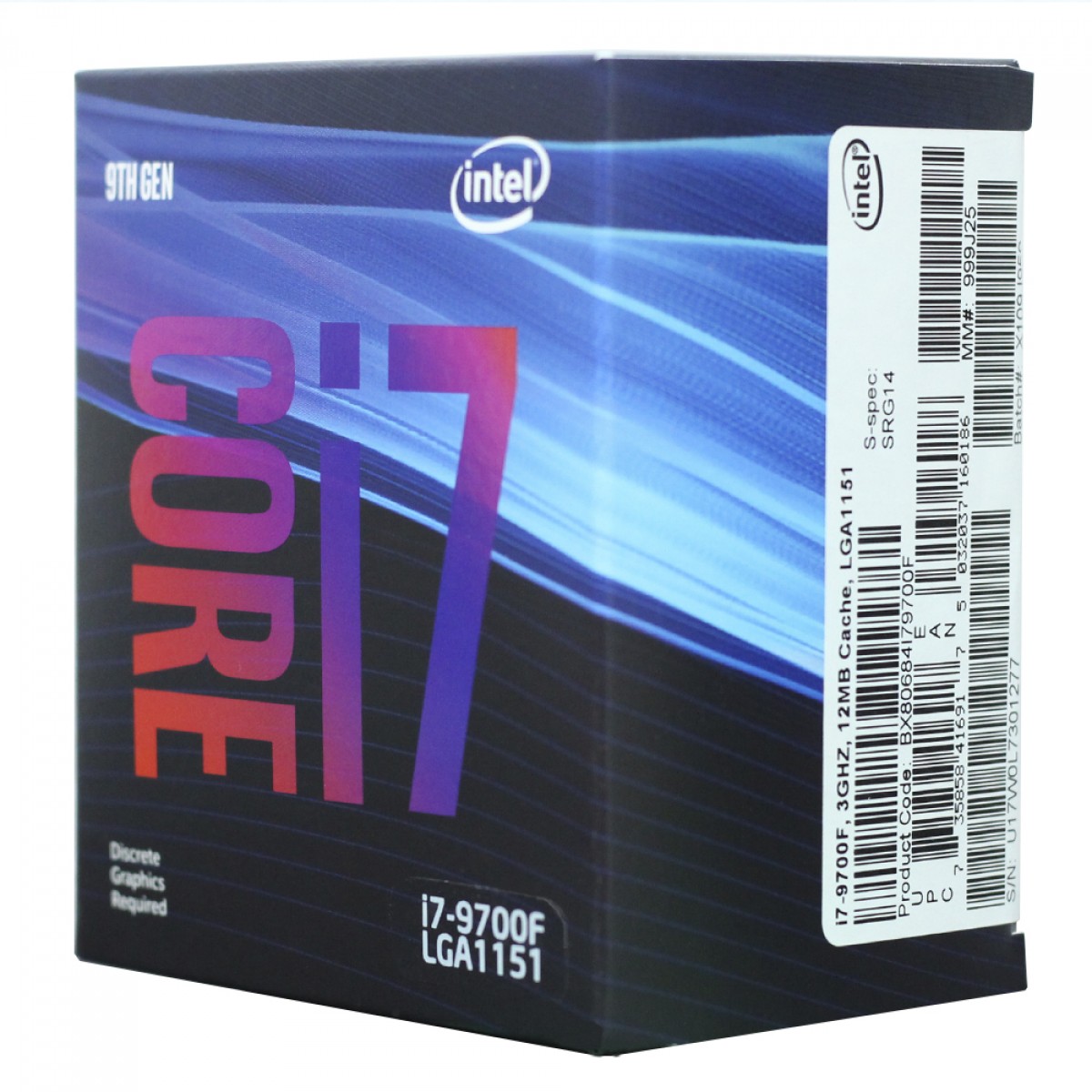Processador Intel Core i7 9700F 3.00GHz (4.70GHz Turbo), 9ª Geração, 8-Core 8-Thread, LGA 1151, BX80684i79700F, S/Vídeo