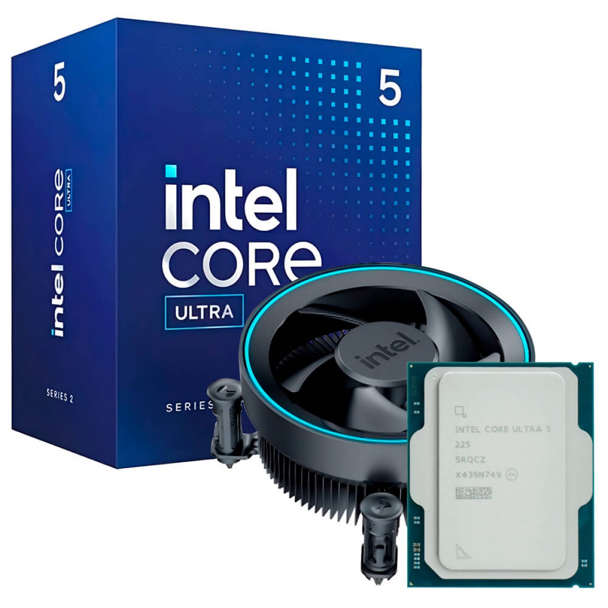 Processador Intel Core Ultra 5 225, 3.3 Ghz (4.9Ghz Turbo), Série 2, 10-Cores 10-Threads, LGA 1851, BX80768225