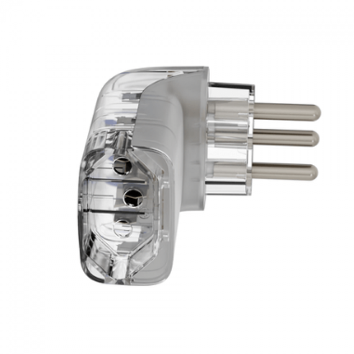 Protetor CLAMPER Pocket Fit, 3 Pinos, 10 Amperes, Bivolt, Formato Fit 90º, Transparente