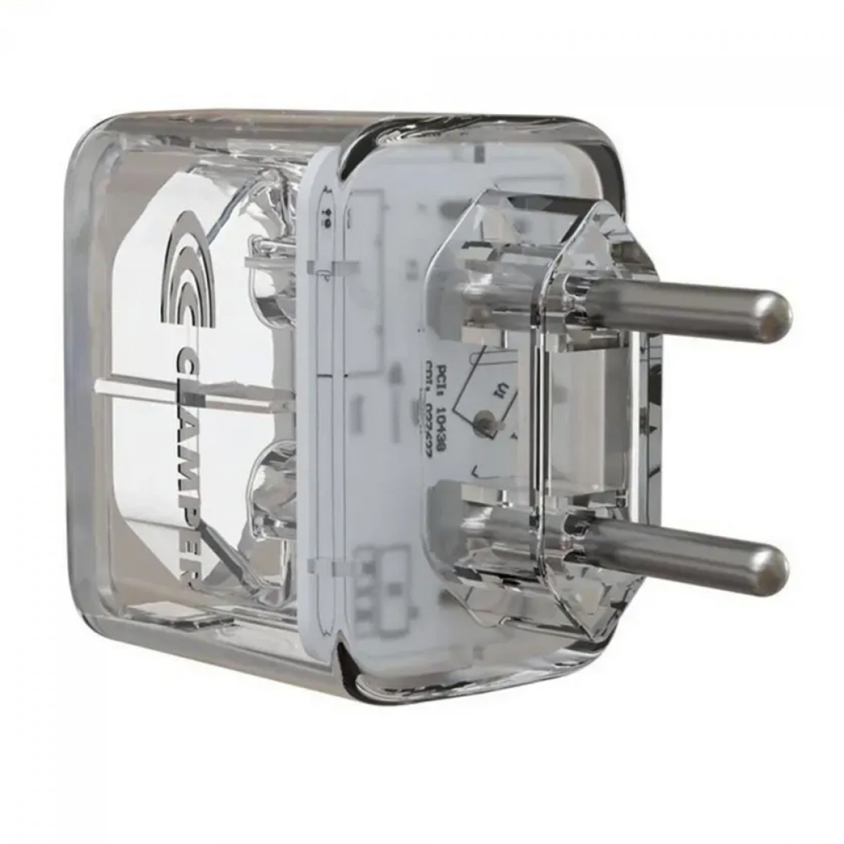 Protetor CLAMPER Pocket LCF, 2 Pinos, 10 Amperes, Bivolt, Transparente