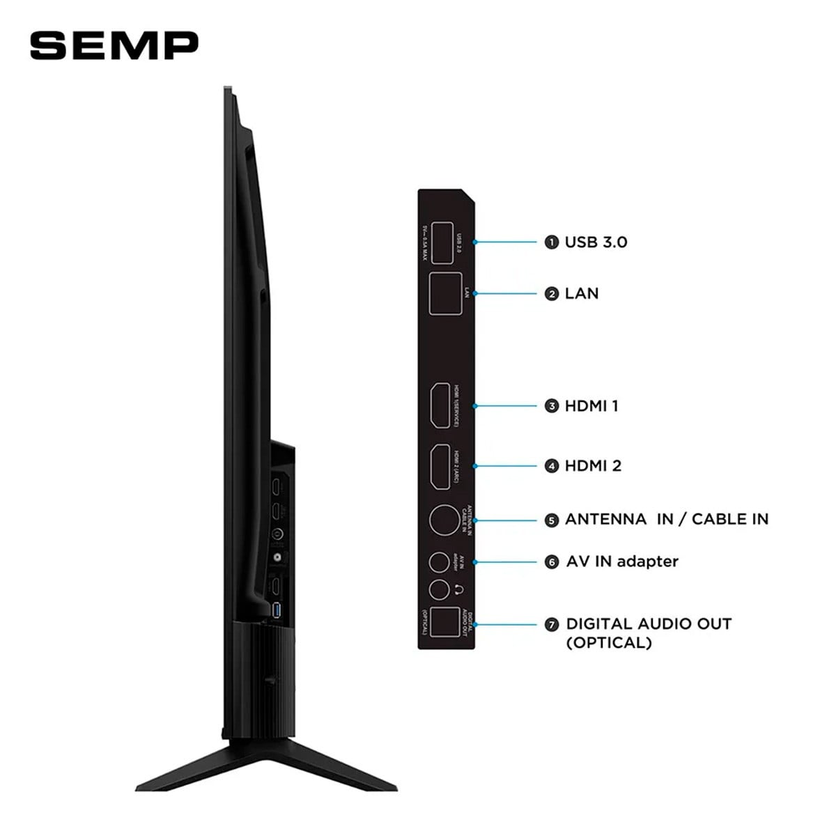 Smart TV LED SEMP S42R, 50 Pol, Full HD, Roku TV, WI-FI, Preta, 50S42R