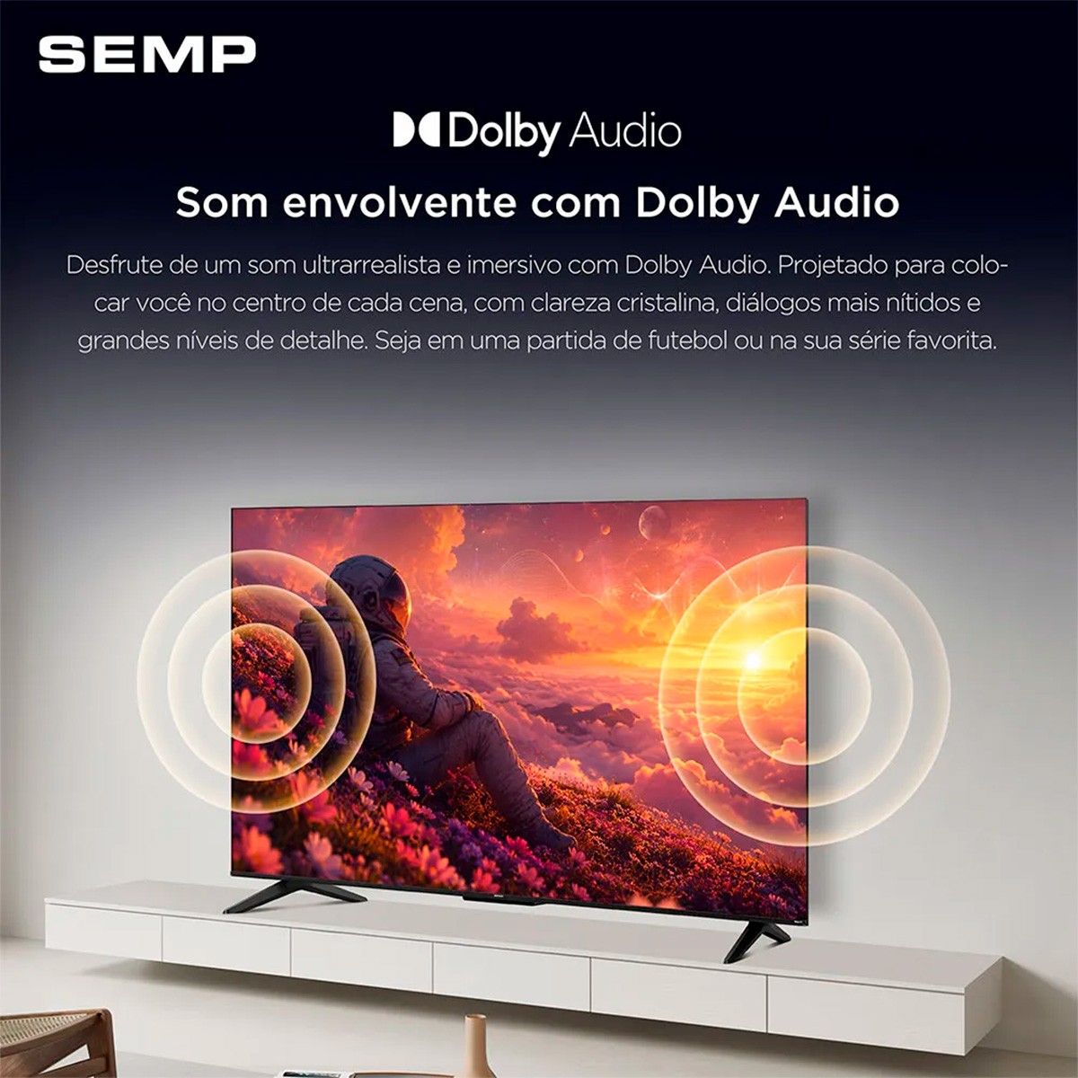Smart TV LED SEMP S42R, 50 Pol, Full HD, Roku TV, WI-FI, Preta, 50S42R