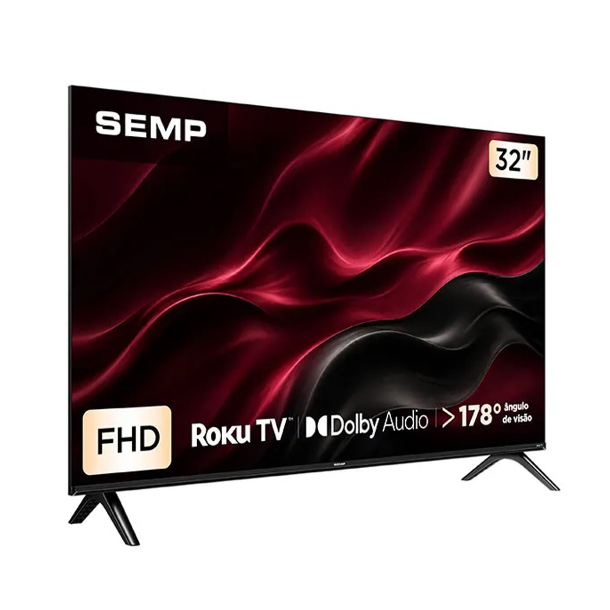Smart TV SEMP S42R, 32 Pol, Full HD, Roku TV, WI-FI, Preto, 32S42R
