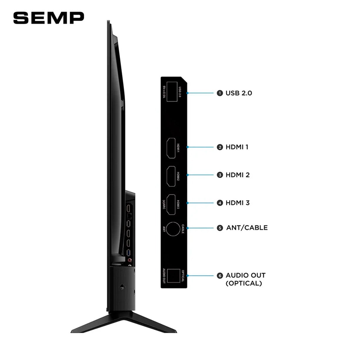 Smart TV SEMP S62R, 55 Pol, Ultra HD 4K 3840x2160, HDR, Roku TV, Preta, 55S62R
