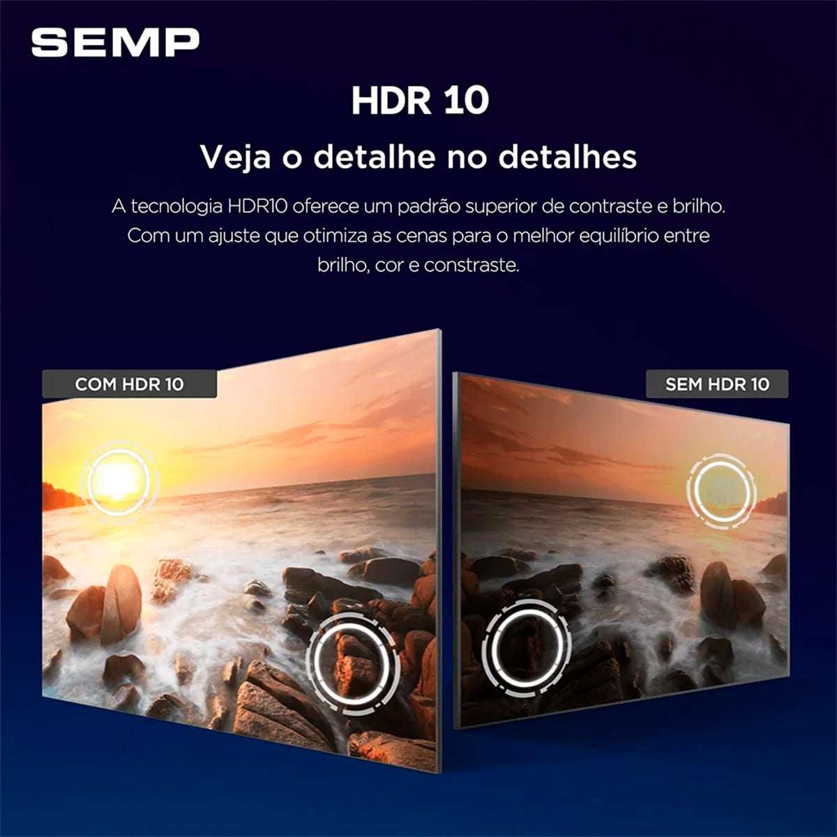 Smart TV SEMP S62R, 55 Pol, Ultra HD 4K 3840x2160, HDR, Roku TV, Preta, 55S62R