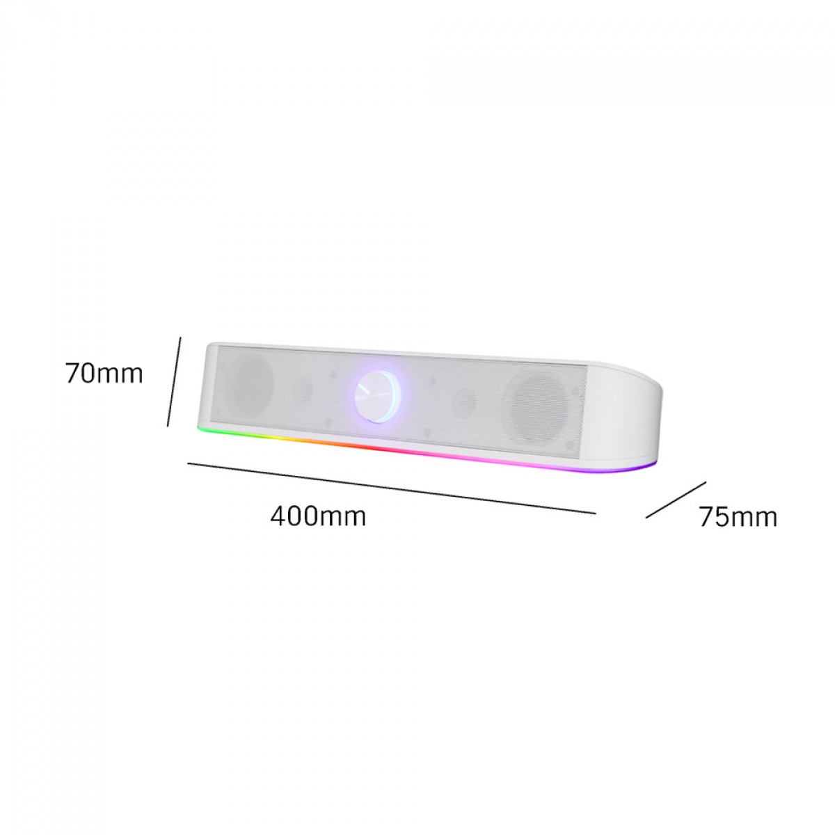 Soundbar Gamer Redragon, Adiemus GS560W, RGB, Stereo 2.0, USB, 3.5mm, White