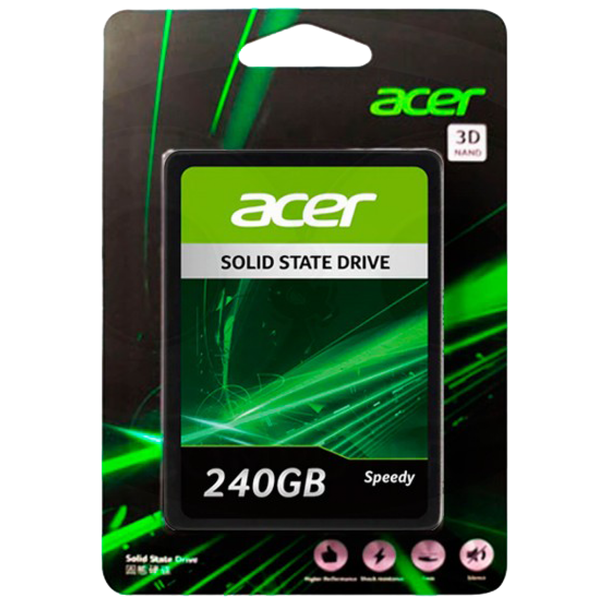 SSD Acer, Speedy, 240GB, SATA III, 550MB/s leitura, 490MB/s gravação, GP.SRG11.00F