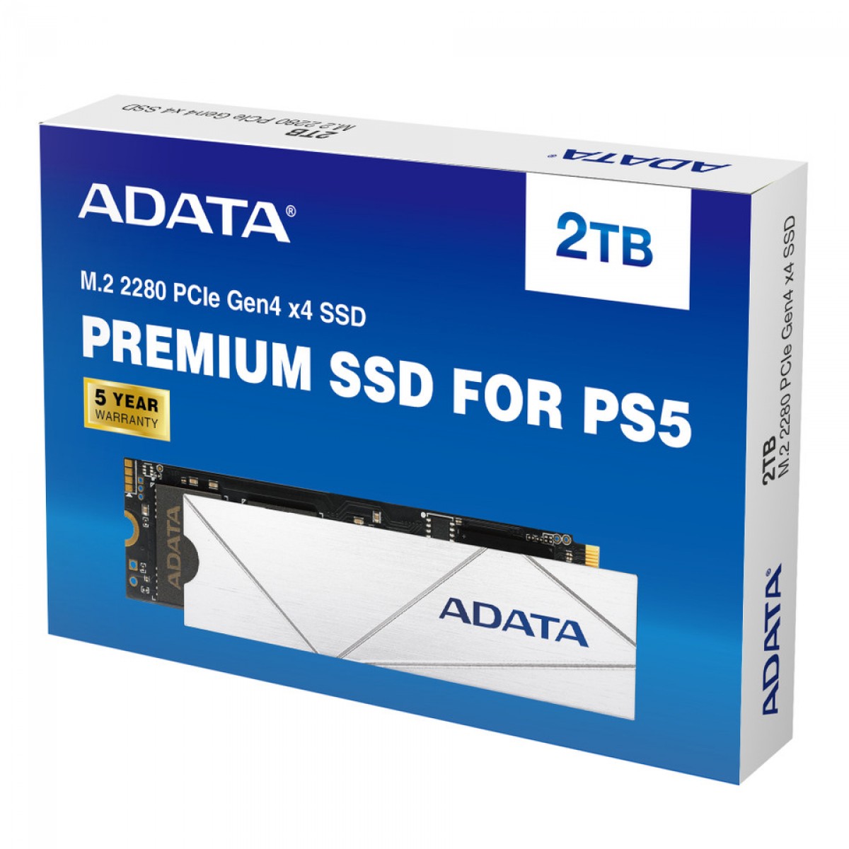 SSD Adata Premium 2TB, M.2 2280 NVMe, Leitura 7400MBs Gravação 6800MBs, APSFG-2T-CSUS