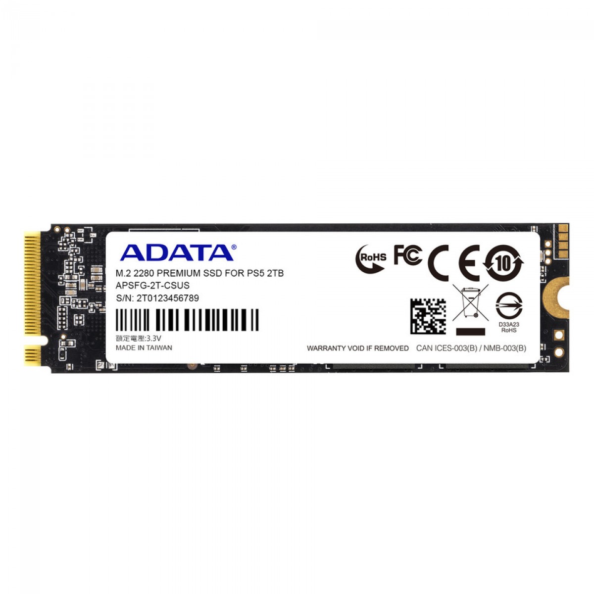SSD Adata Premium 2TB, M.2 2280 NVMe, Leitura 7400MBs Gravação 6800MBs, APSFG-2T-CSUS
