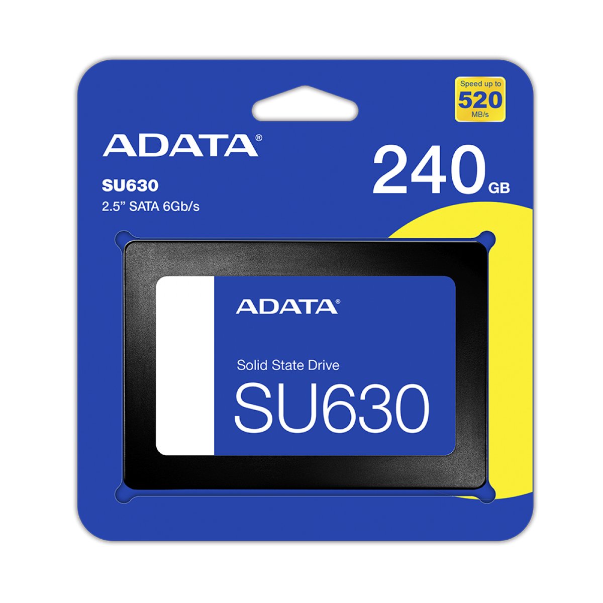 SSD Adata SU630, 240GB, Sata III, Leitura 520MBs e Gravação 450MBs, ASU630SS-240GQ-R
