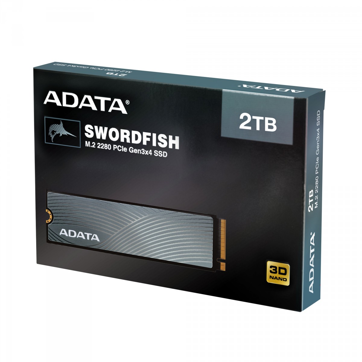 SSD Adata Swordfish 2TB, M.2 2280, Leitura 1800MBs e Gravação 1200MBs, ASWORDFISH-2T-C