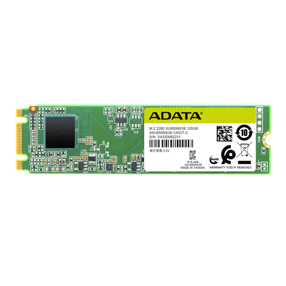 SSD Adata Ultimate SU650 120GB , M.2, Leitura 550MBs e Gravação 510MBs, ASU650NS38-120GT-C