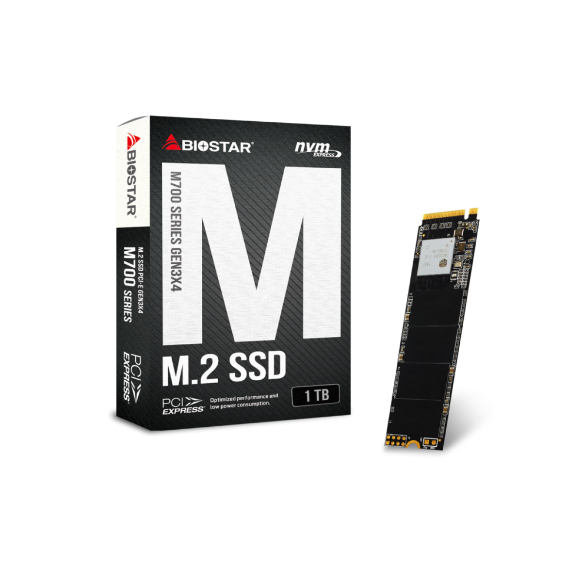 SSD Biostar M700, 1TB, M.2 2280, NVMe, Leitura 2000MBs e Gravação 1650MBs, SS263PME3T-PMABL-BS2