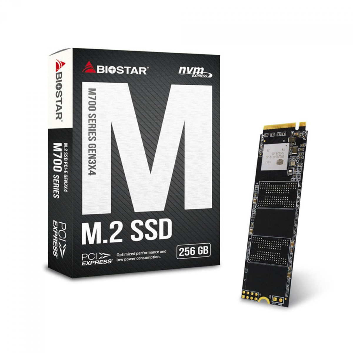 SSD Biostar M700, 256GB, M.2 2280, NVMe, Leitura 1850MBs e Gravação 950MBs, SS263PME32-PS1SH-BS2