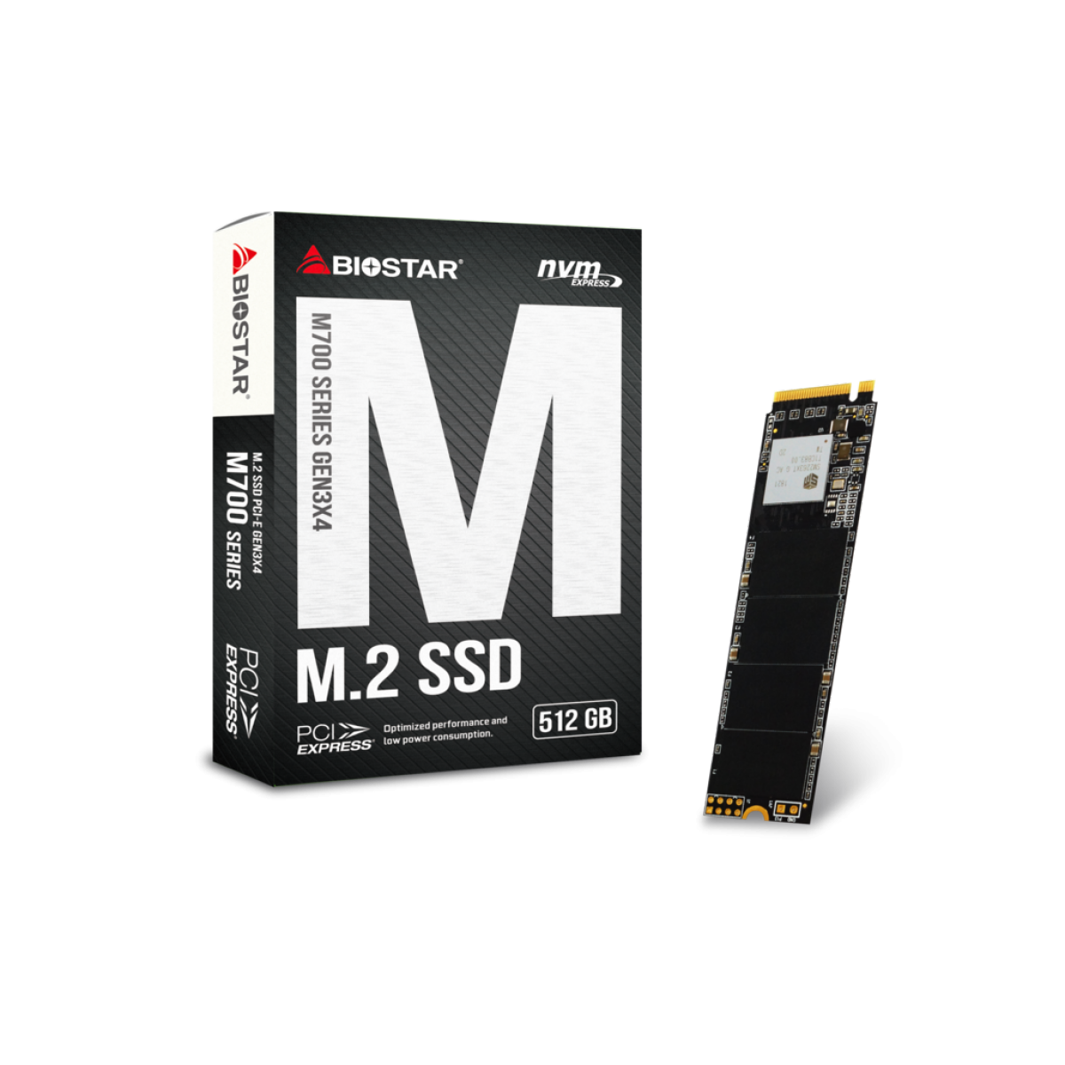 SSD Biostar M700, 512GB, M.2 2280, NVMe, Leitura 1700MBs e Gravação 1450MBs, SS263PME35-PM1BK-BS2