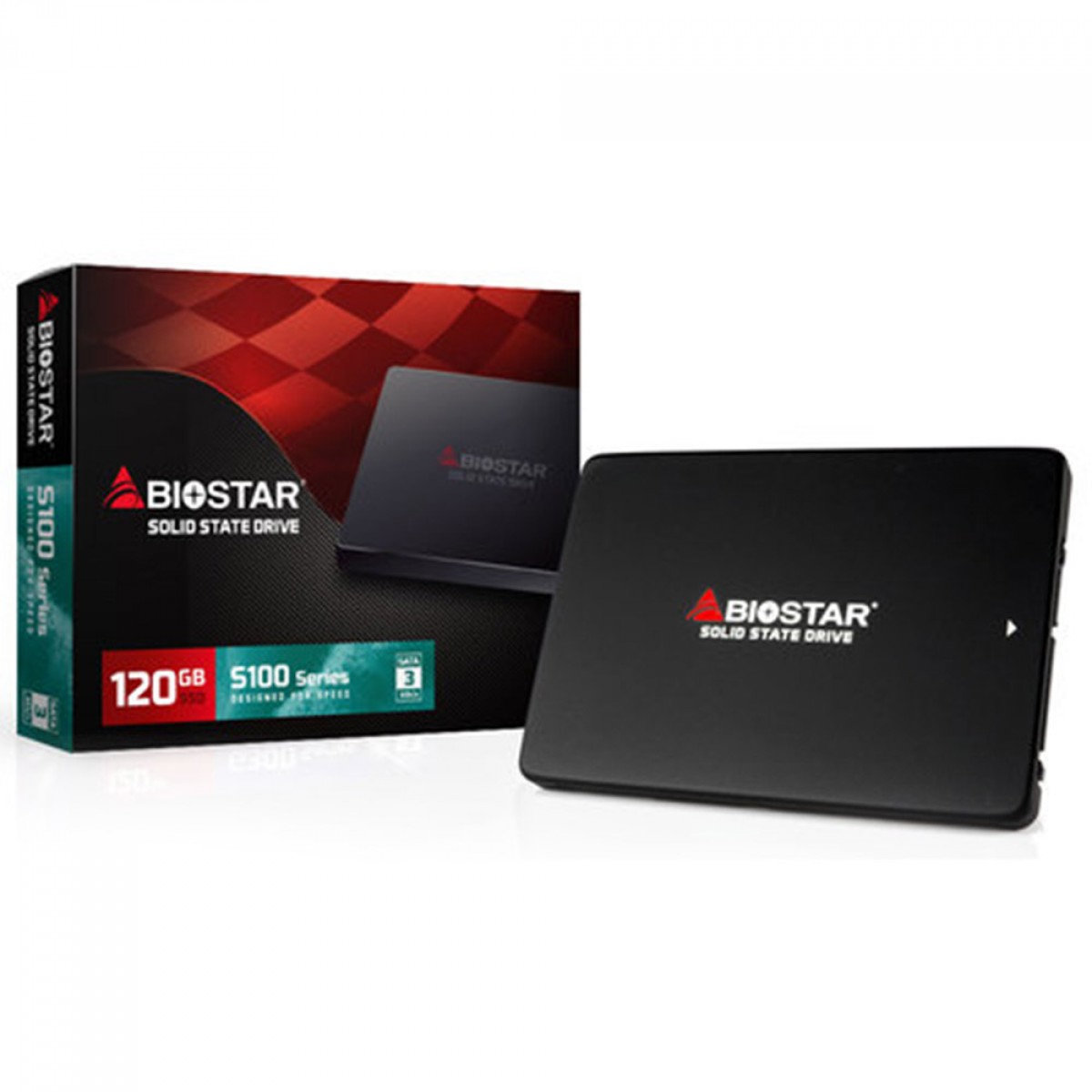 SSD Biostar S100, 120GB, Sata III, Leitura 530MB/s e Gravação 380MB/s, SM120S2E31-PS1RG-BS2