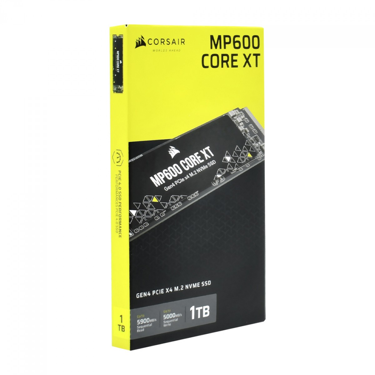 SSD Corsair MP600 Core XT, 1TB, M.2 PCIe, NVMe, Leitura 5900MB/s e Gravação 5000MB/s, CSSD-F1000GBMP600CXTR2