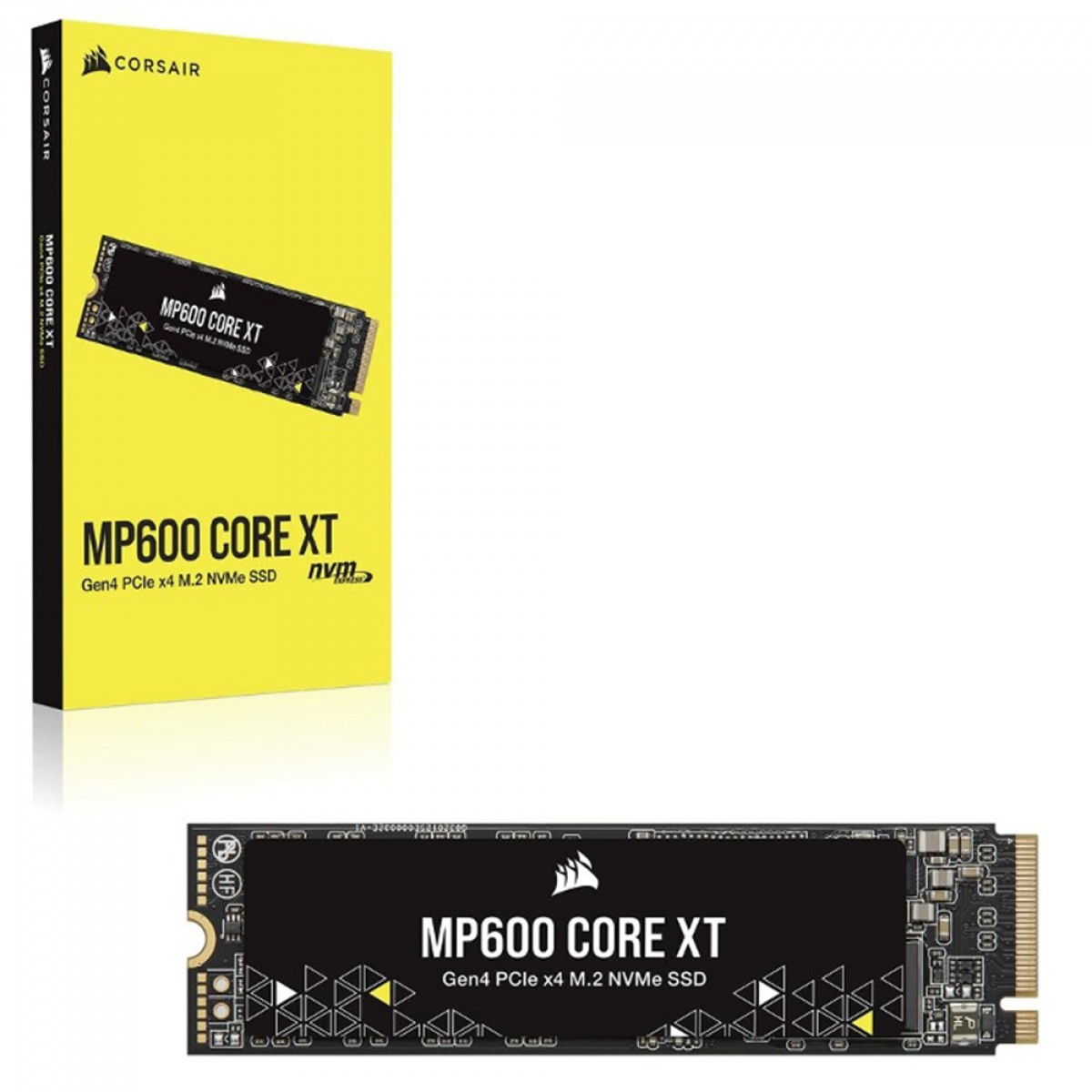 SSD Corsair MP600 CORE XT, 1TB, PCIe NVME, M.2 2280, Leitura 5000MBs e Gravação 3500MBs, CSSD-F1000GBMP600CXT