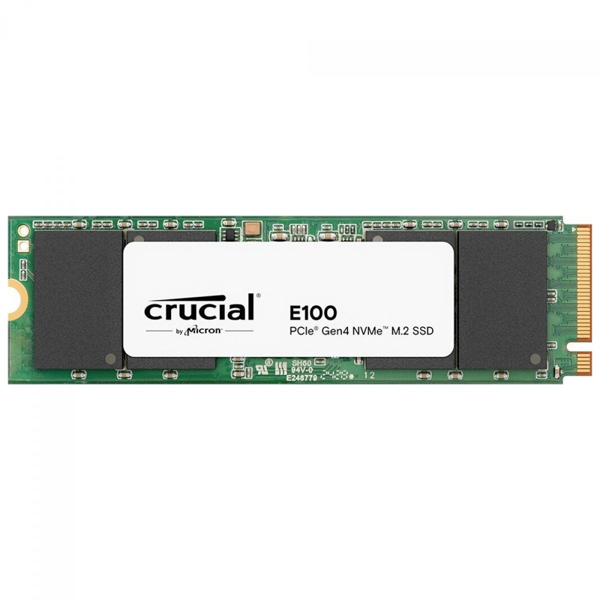 SSD Crucial E100, 480GB, M.2 2280, PCIe 4.0, NVMe, Leitura 4700MBs Gravação 2500MBs, CT480E100SSD8