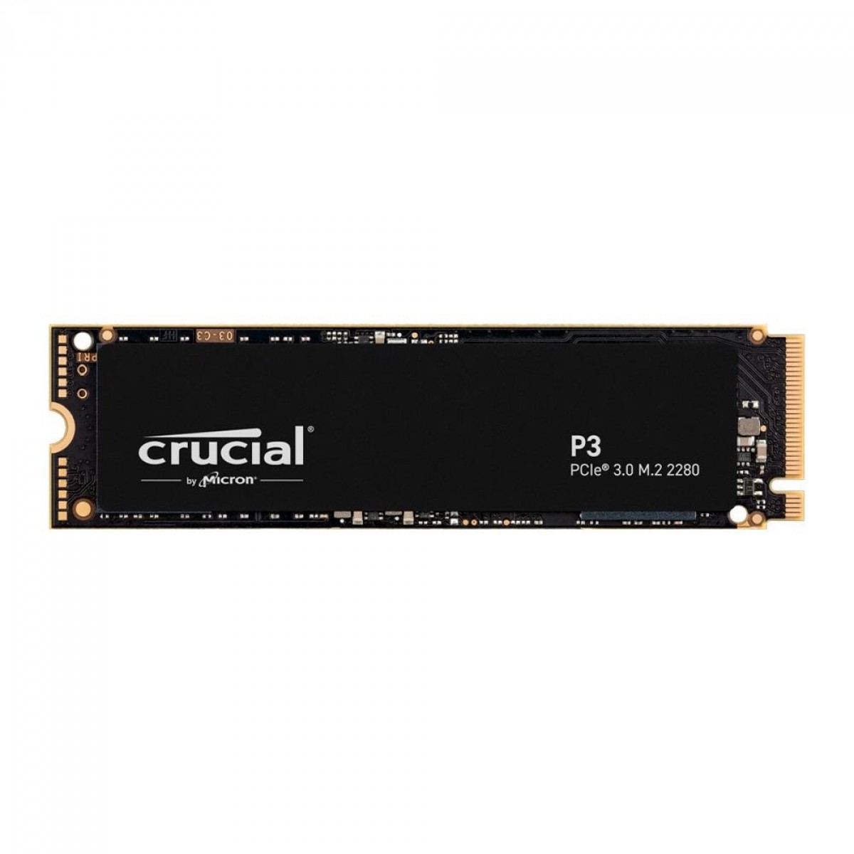 SSD Crucial P3, 500GB, M.2 2280, PCIe NVMe, Leitura 3500MBs Gravação 1900MBs, CT500P3SSD8