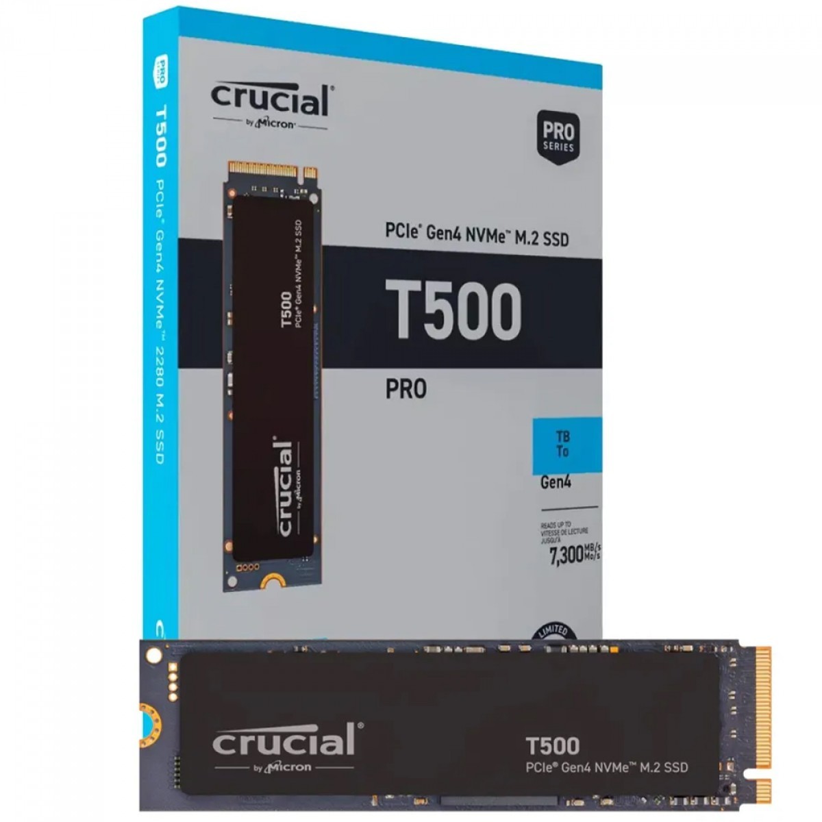SSD Crucial T500, 2TB, M.2 2280, PCIe 4.0, NVMe, Leitura 7400MBs Gravação 7000MBs, CT2000T500SSD8