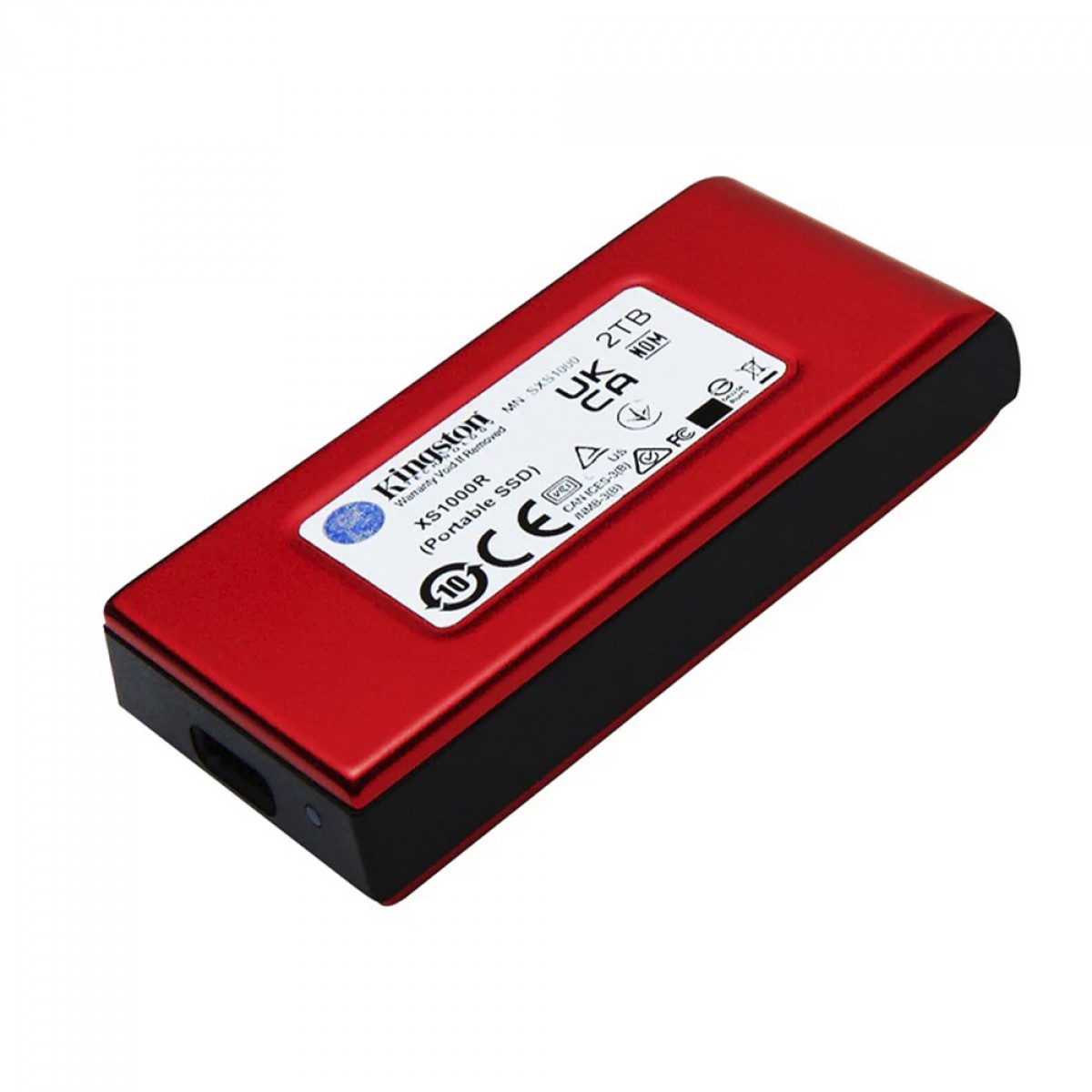 SSD Externo Portátil Kingston XS1000R 2TB, USB 3.2, Leitura 1050MB/s e Gravação 1000MB/s, Vermelho, SXS1000R/2000G