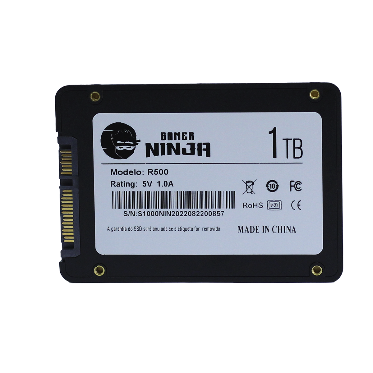 SSD Gamer Ninja Shuriken 1TB, Sata III, Leitura 500MBs E Gravação 400MBs, GN-SSD-SH/1TB
