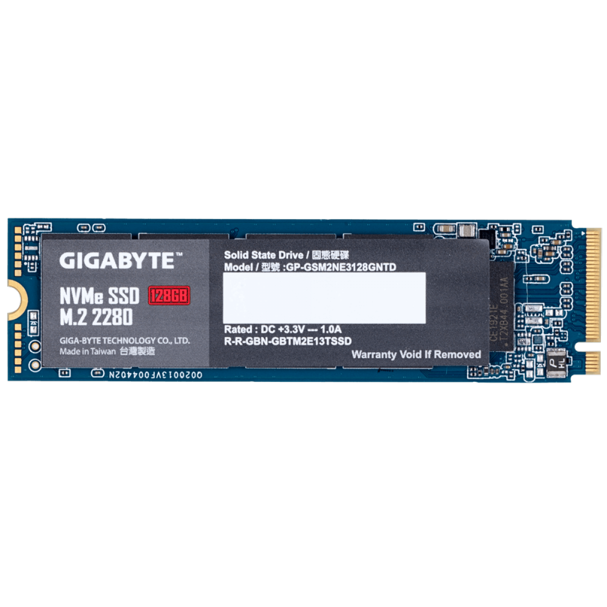 SSD Gigabyte, 128GB, M.2 2280, NVMe, Leitura 1550MBs e Gravação 550MBs, GP-GSM2NE3128GNTD
