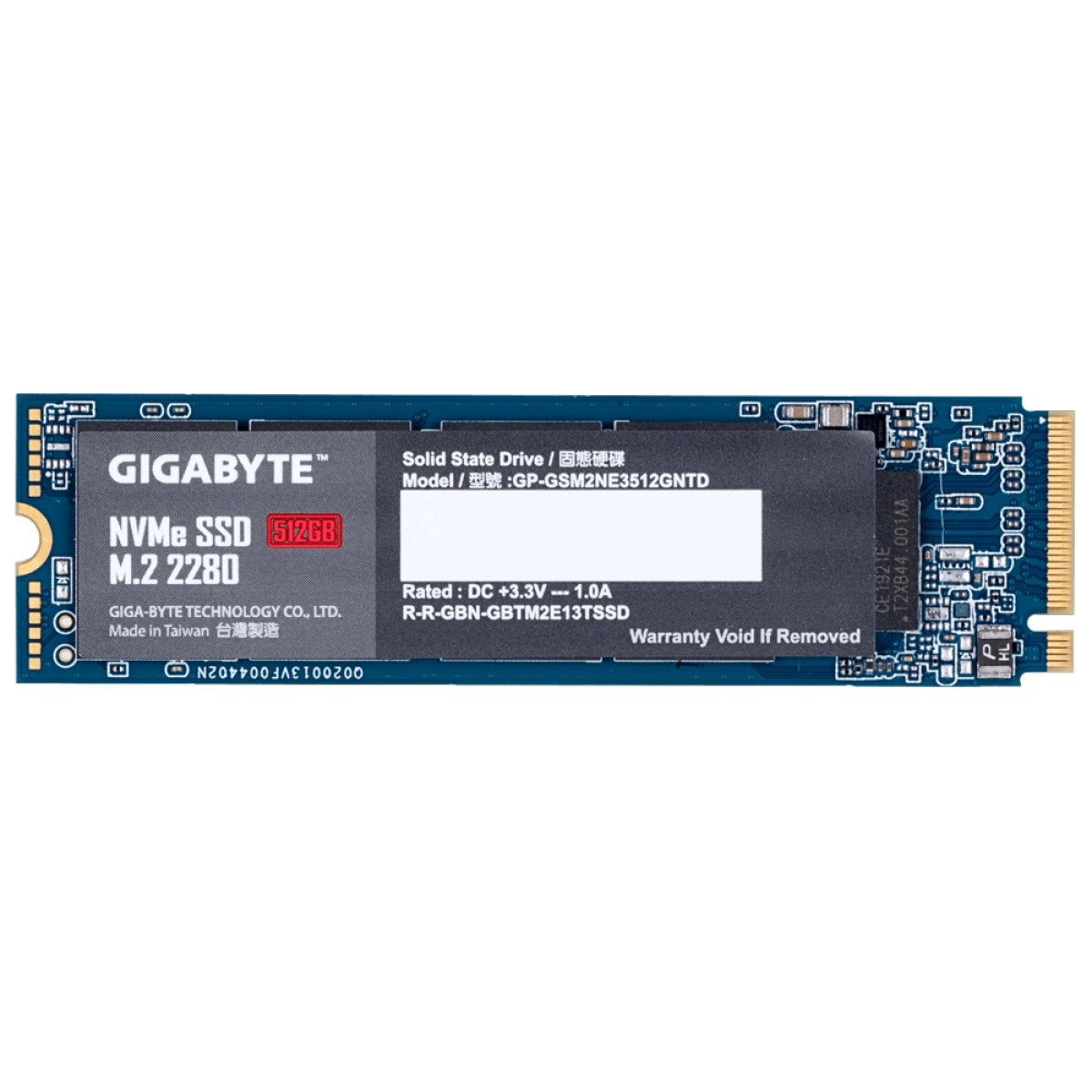 SSD Gigabyte, 512GB, M.2 2280, NVMe, Leitura 1700MBs e Gravação 1550MBs, GP-GSM2NE3512GNTD