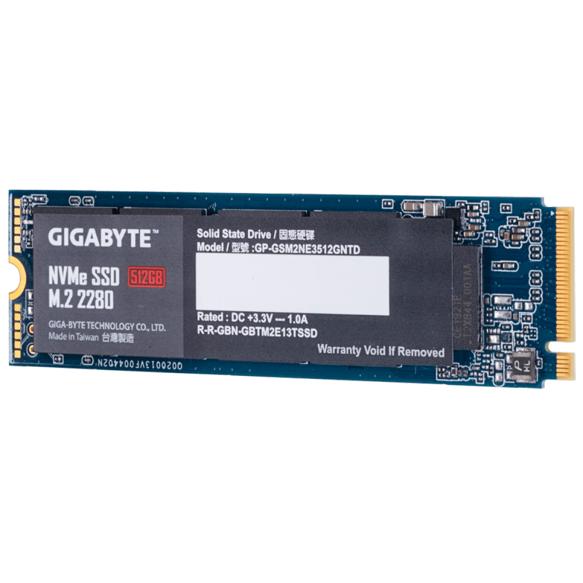 SSD Gigabyte, 512GB, M.2 2280, NVMe, Leitura 1700MBs e Gravação 1550MBs, GP-GSM2NE3512GNTD