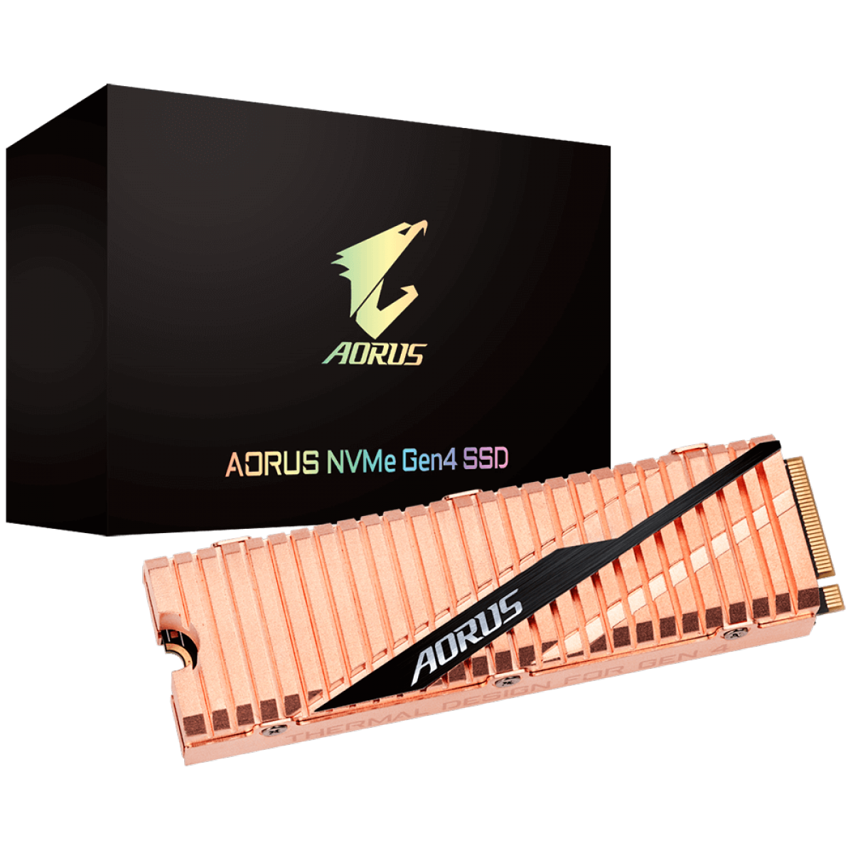 SSD Gigabyte Aorus Gen4, 1TB, M.2 2280, NVMe, Leitura 5000MBs e Gravação 4400MBs, GP-ASM2NE6100TTTD