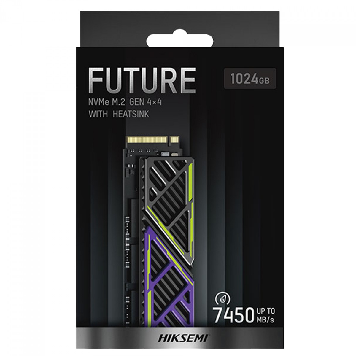SSD Hiksemi Future X 1TB com Dissipador Heatsink, M.2 2280 NVMe, Gen 4X4, Leitura 7450 MB/s e Gravação 6600 MB/s, HS-SSD-FUTUREX 1024G