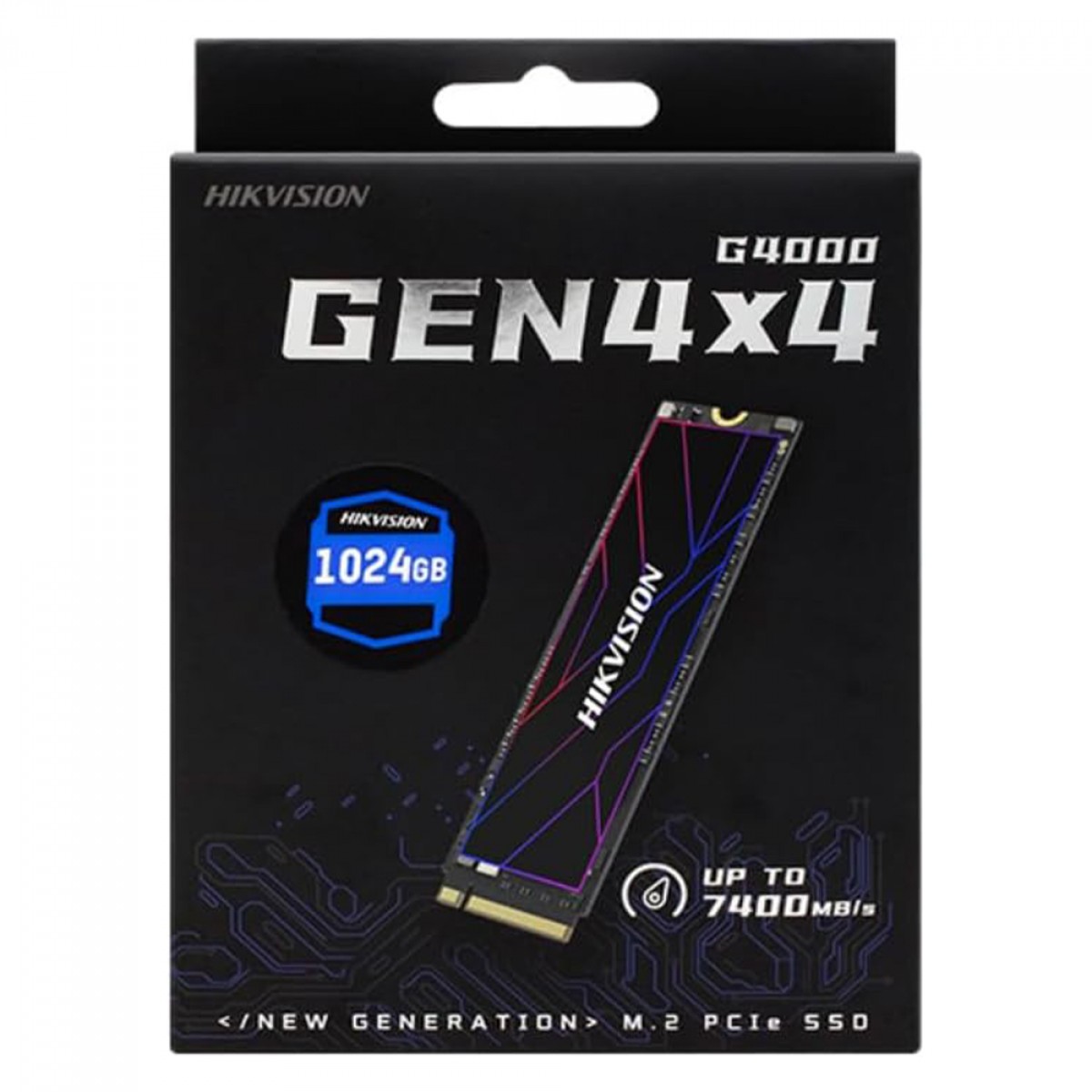 SSD Hikvision G4000 1TB, M.2 2280, PCIe GEN4X4 NVME, Leitura 7400MB/s e Gravação 6600MB/S, HS-SSD-G4000-1024G