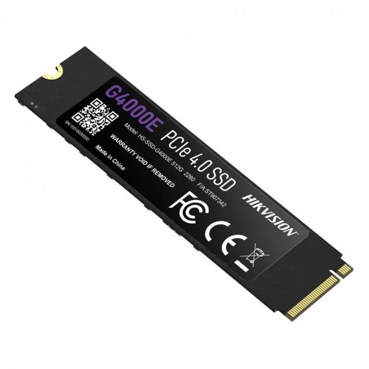 SSD Hikvision G4000E, 512GB, M.2 2280, NVME PCIe 4.0, Leitura 5000MBs e Gravação 2500MBs, HS-SSD-G4000E-512G
