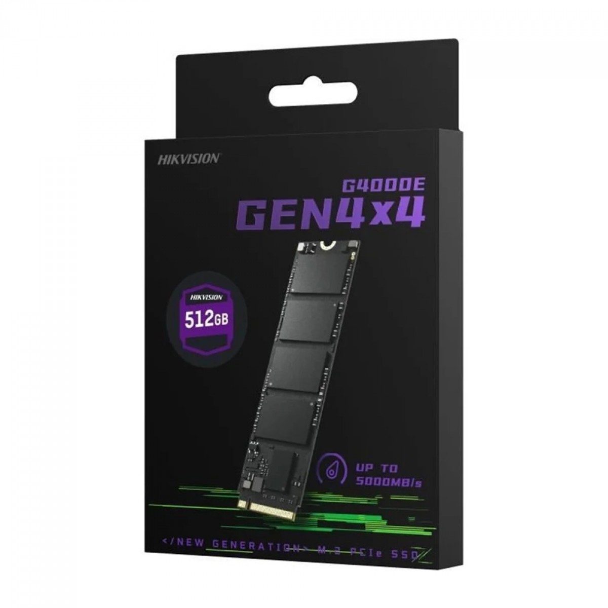 SSD Hikvision G4000E, 512GB, M.2 2280, NVME PCIe 4.0, Leitura 5000MBs e Gravação 2500MBs, HS-SSD-G4000E-512G