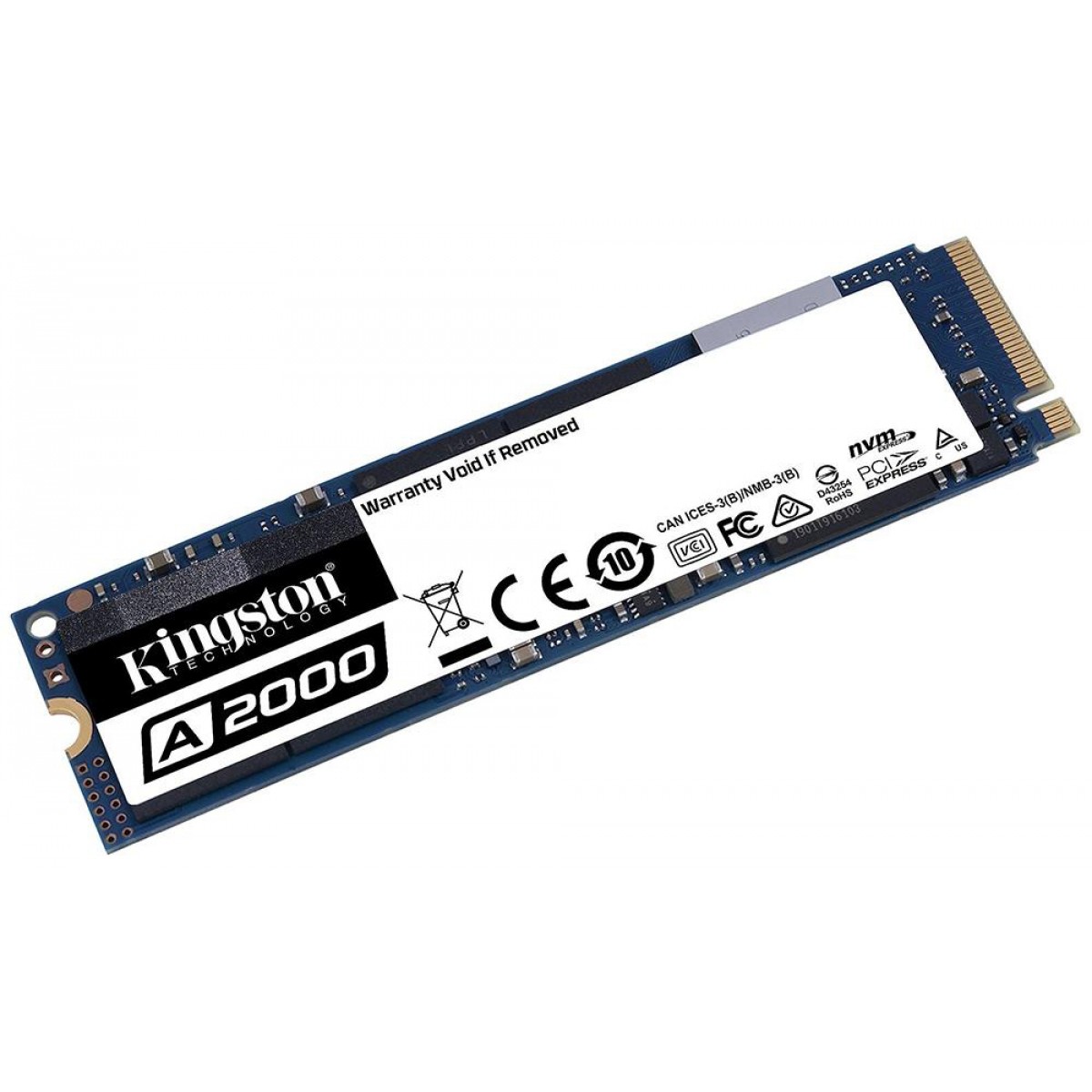 SSD Kingston A2000, 1TB, M.2 NVMe, Leitura 2200MBs e Gravação 2000MBs, SA2000M8/1000G