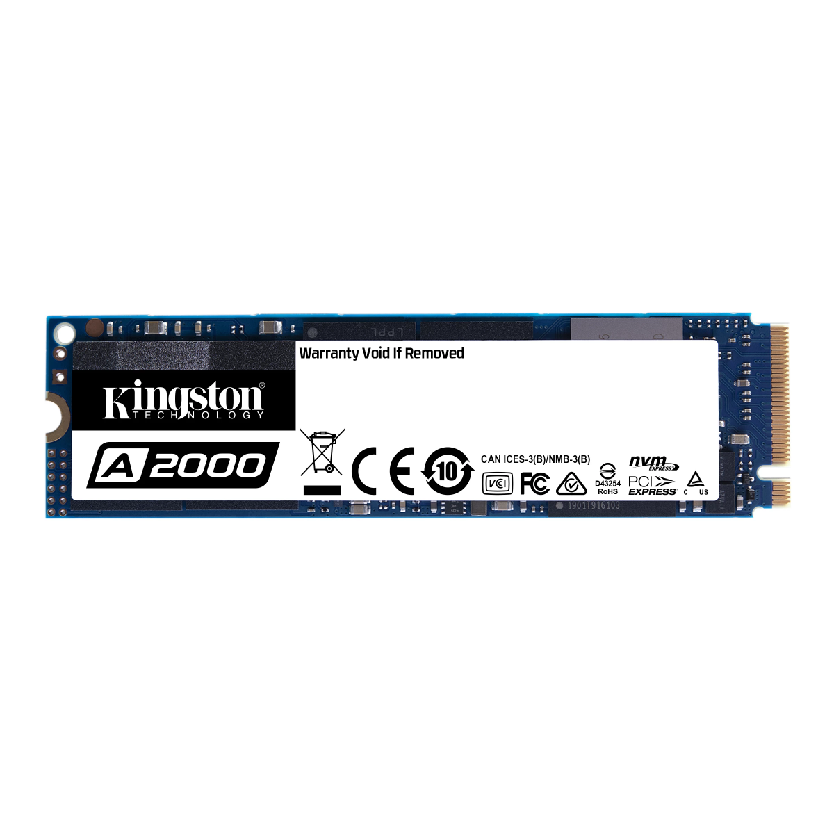SSD Kingston A2000, 500GB, M.2 NVMe, Leitura 2200MBs e Gravação 2000MBs, SA2000M8/500G