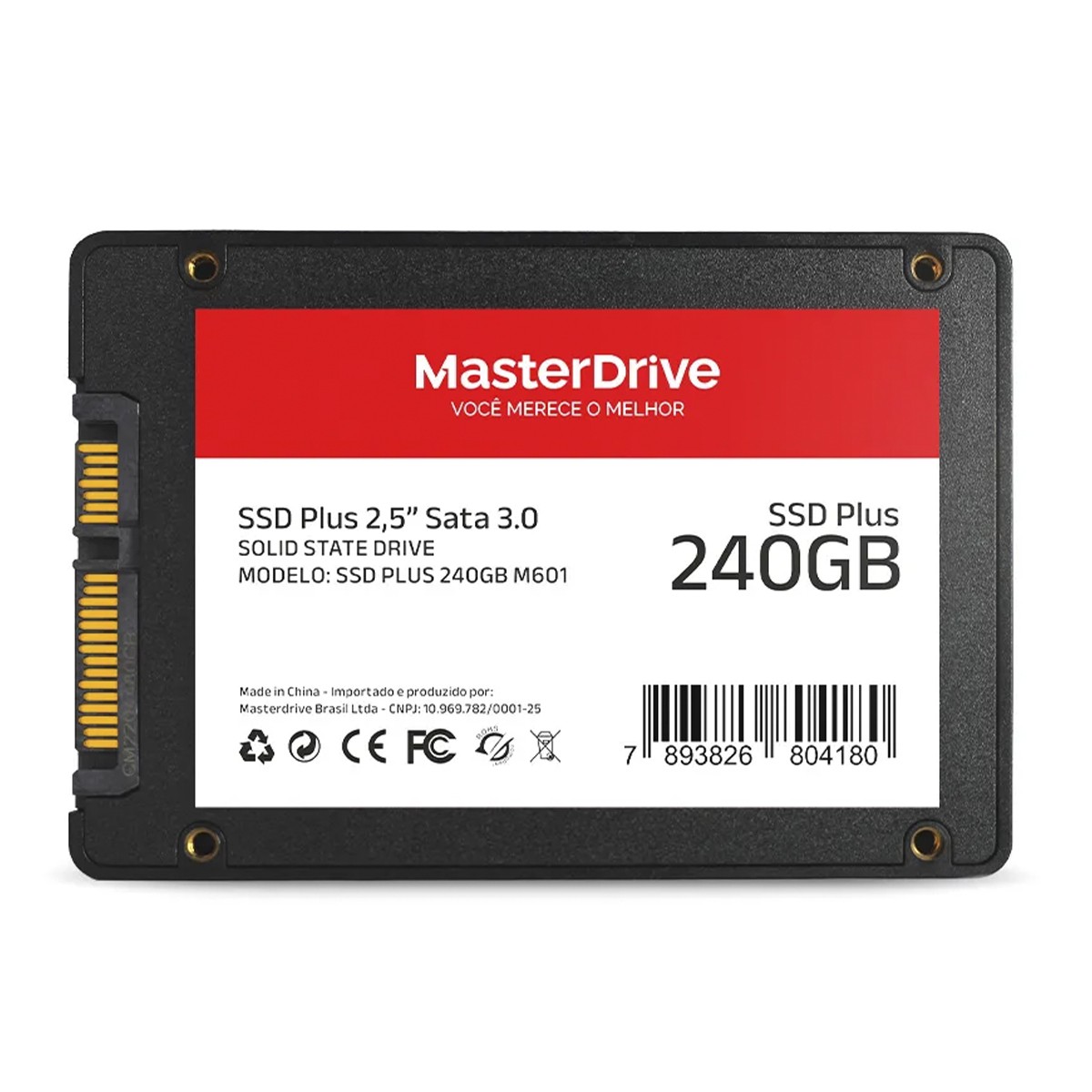 SSD MasterDrive, 240GB, SATA III, Leitura 430MB/s e Gravação 400MB/s, M601