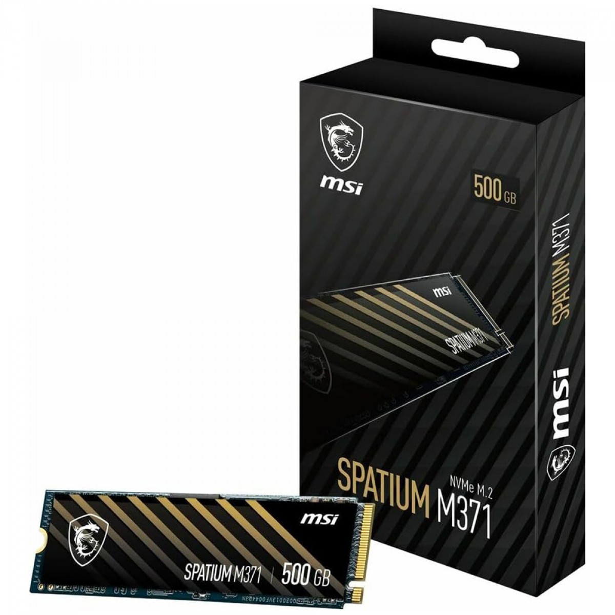 SSD MSI Spatium M371, 500GB, M.2 NVMe PCIe 3.0, Leitura 2200MBs e Gravação 1150MBs, S78-440K160-P83