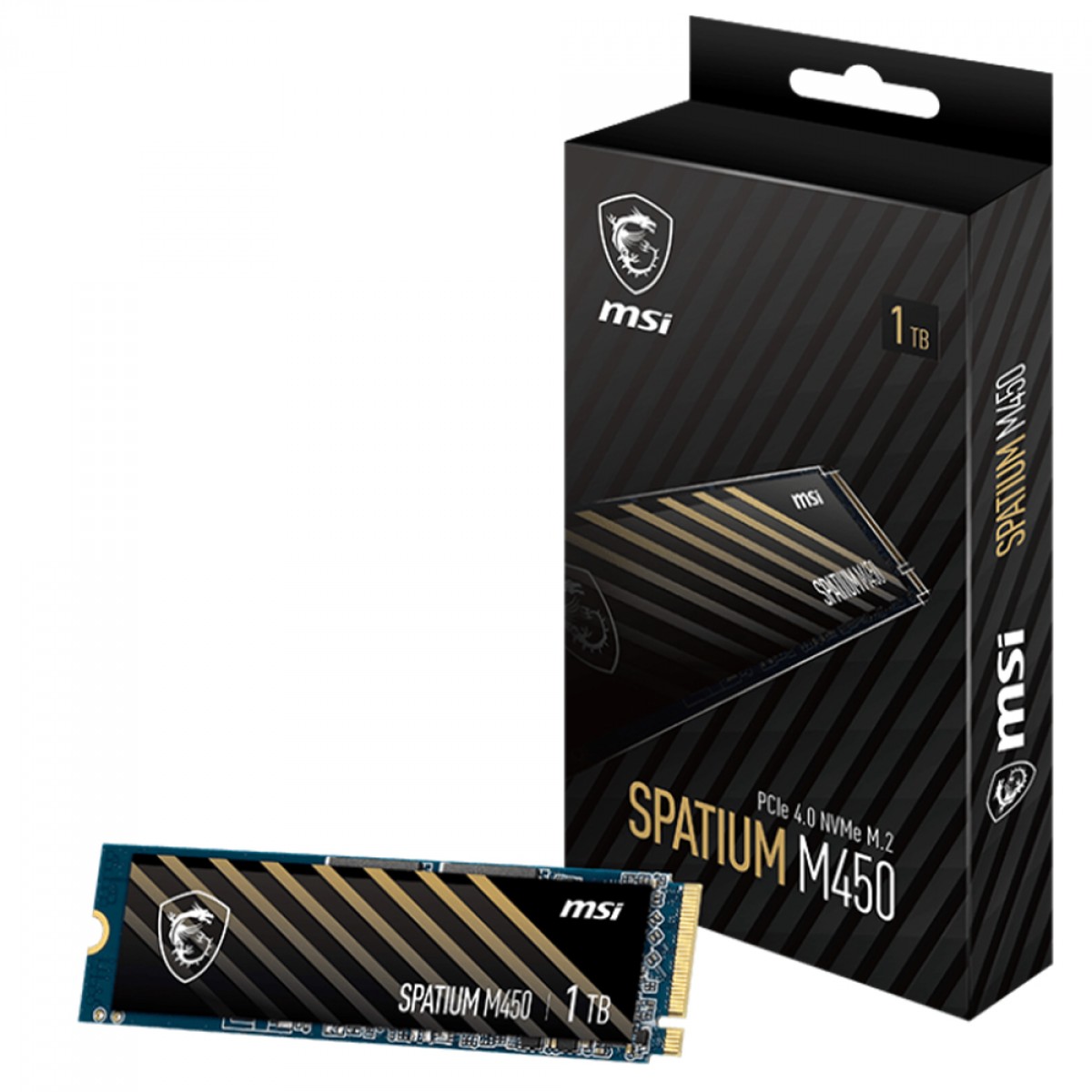 SSD MSI Spatium M450, 1TB, M.2 NVMe PCIe 4.0, Leitura 3400MBs e Gravação 2400MBs, S78-440L0M0-P83