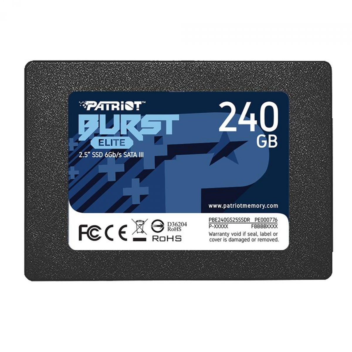SSD Patriot Burst Elite, 240GB, Sata III, Leitura 450MB/s e Gravação 320MB/s, PE000776-PBE240GS25SSDR