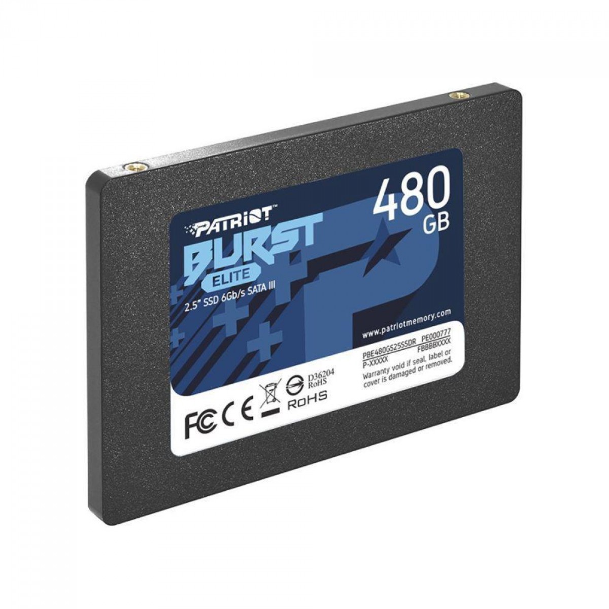SSD Patriot Burst Elite, 480GB, Sata III, Leitura 450MB/s e Gravação 320MB/s, PBE480GS25SSDR