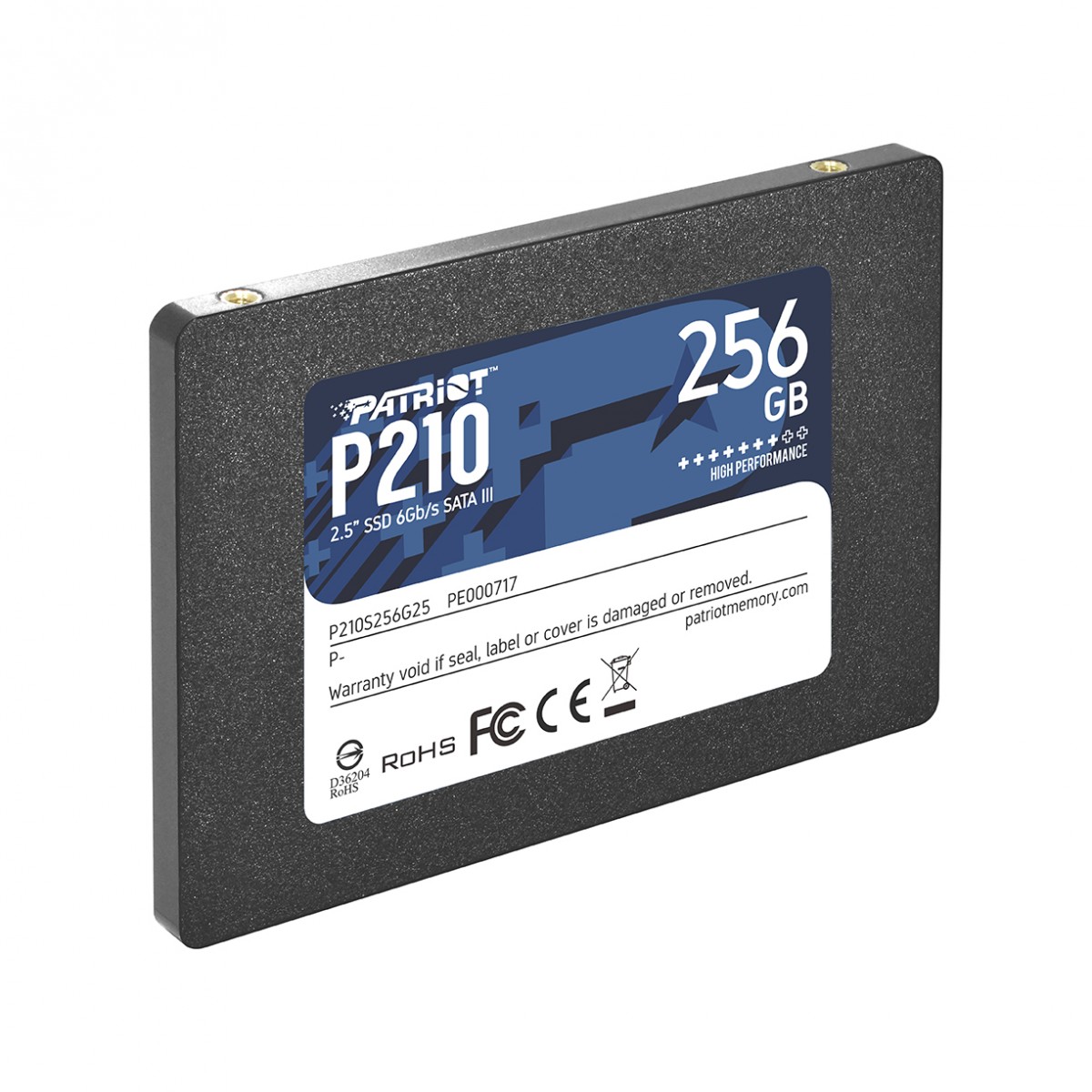 SSD Patriot P210, 256GB, Sata III, Leitura 500MB/s e Gravação 400MB/s, P210S256G25 - Open Box