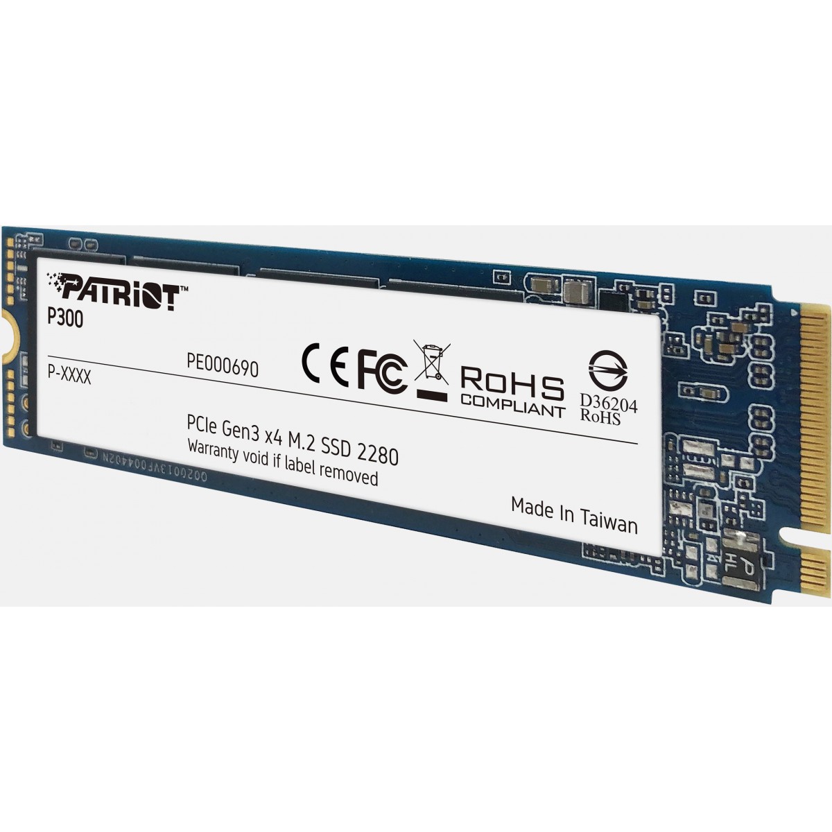 SSD Patriot P300, 256GB, M.2 NVME, Leitura 1700MBs e Gravação 1100MBs, P300P256GM28