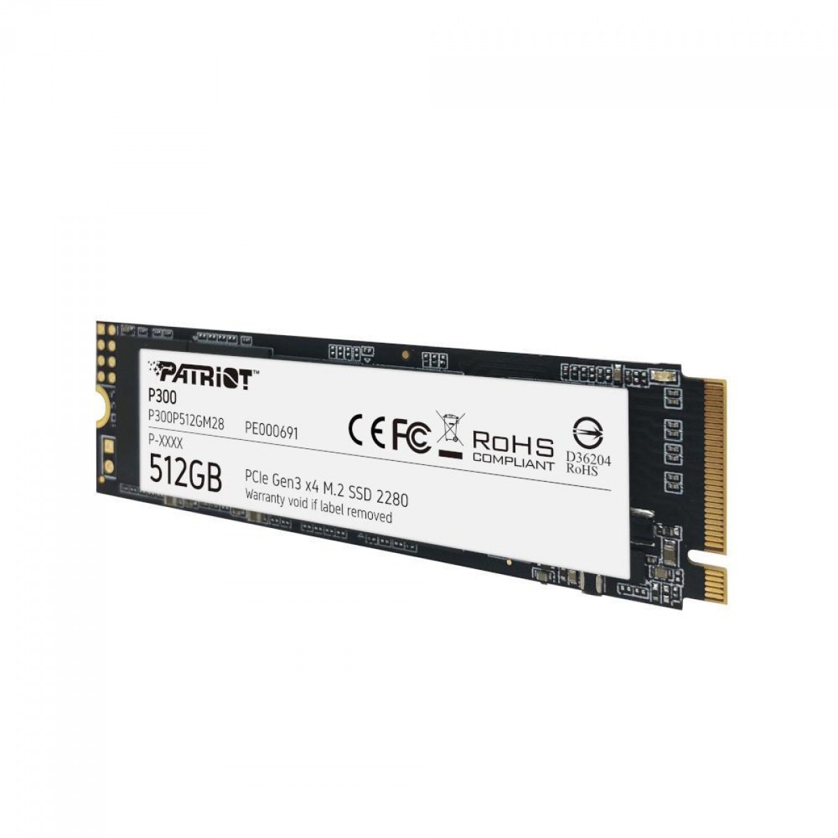 SSD Patriot P300, 512GB, M.2 2280, NVME PCIe, Leitura 1700MBs e Gravação 1100MBs, P300P512GM28