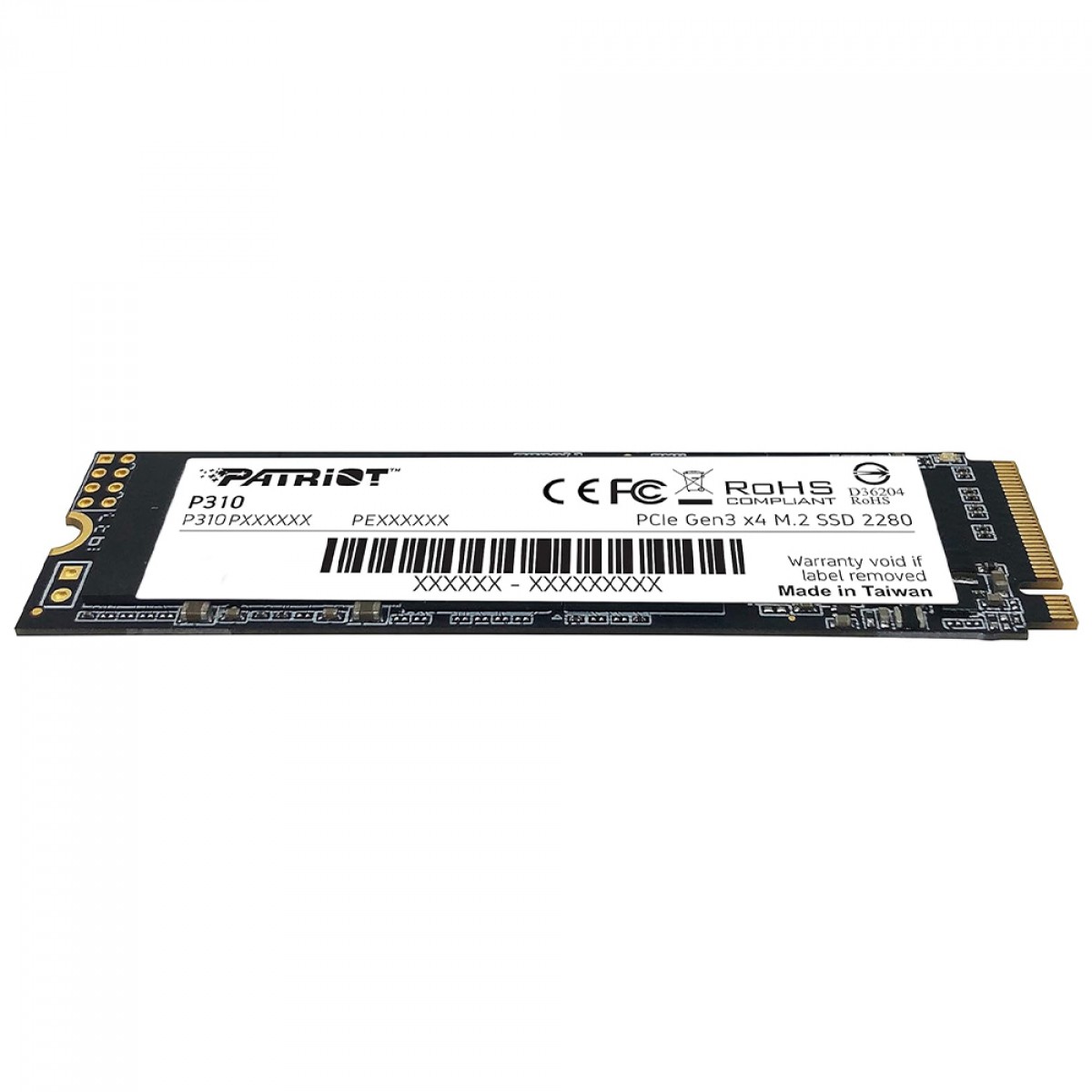 SSD Patriot P310, 480GB, M.2 NVME, Leitura 1700MBs e Gravação 1500MBs, P310P480GM28