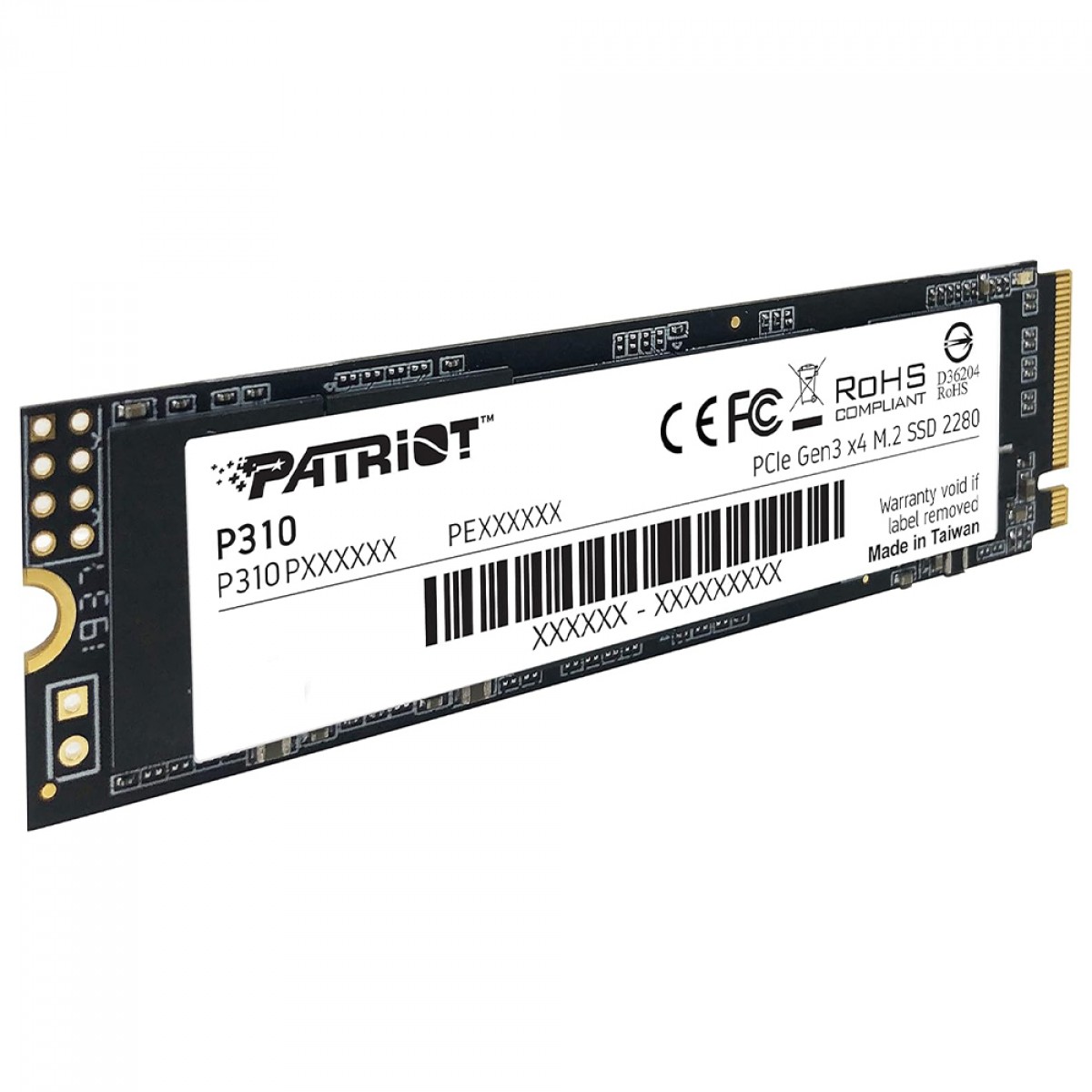 SSD Patriot P310, 480GB, M.2 NVME, Leitura 1700MBs e Gravação 1500MBs, P310P480GM28