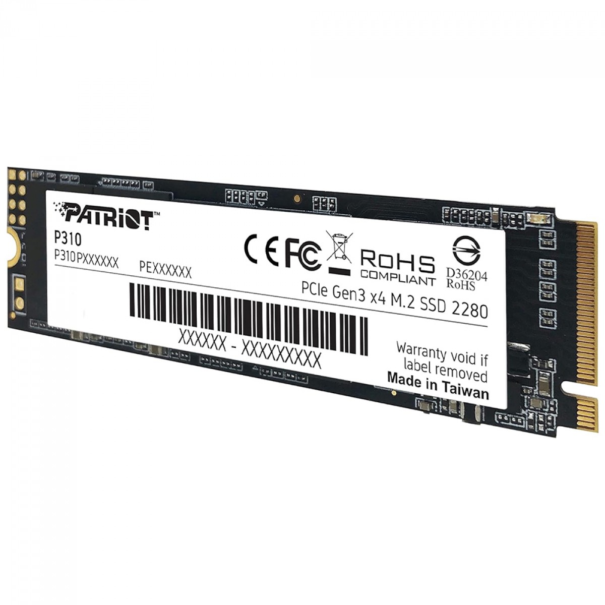 SSD Patriot P310, 480GB, M.2 NVME, Leitura 1700MBs e Gravação 1500MBs, P310P480GM28