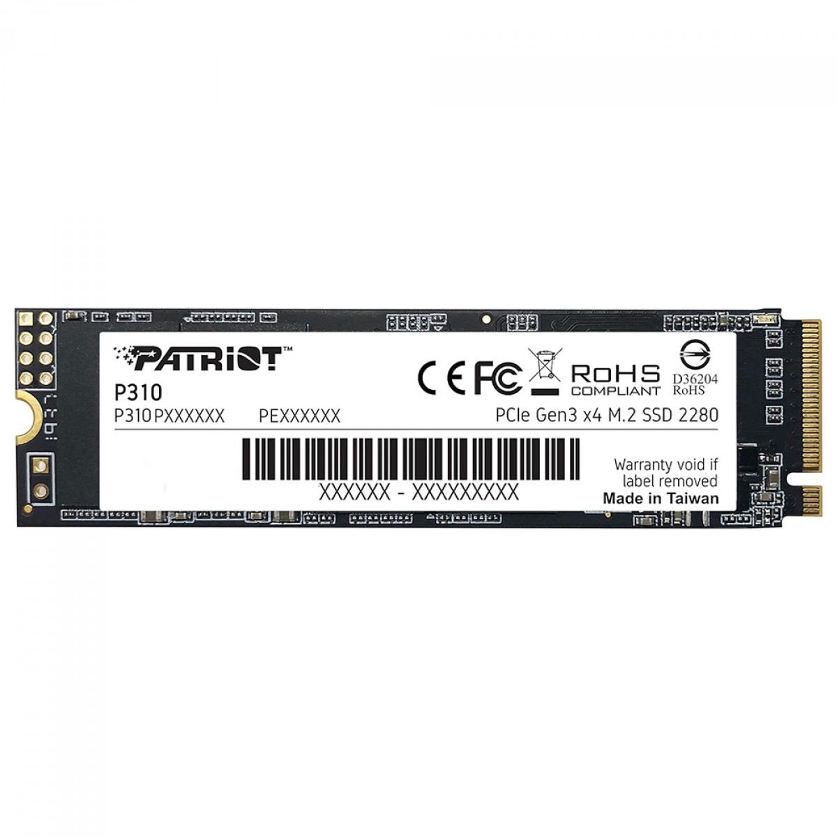 SSD Patriot P310, 480GB, M.2 NVME, Leitura 1700MBs e Gravação 1500MBs, P310P480GM28