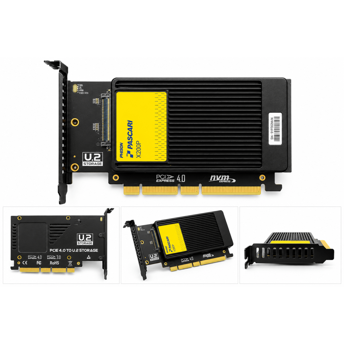 SSD Phison Pascari X200P, 7.68TB, NVMe, PCIe 5.0, U.2, Enterprise, com Adaptador PCIe 4.0 - Open Box